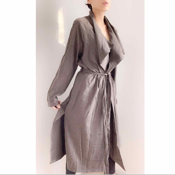 BROOKLYN LAPEL TRENCH COAT DUSTER - TOFFEE - Picture 5 of 9